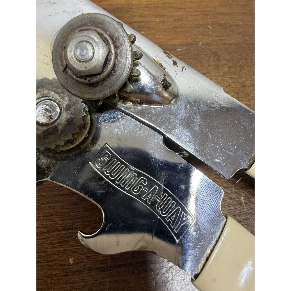 VTG Heavy Duty Swing-A-Way Swing Away Can Bottle Opener Almond Grip Handle USA